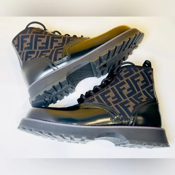 Fendi Force FF Biker Ancle Boots Calf and Goat Leather Size EU-10 New with Box! - Picture 13 of 16